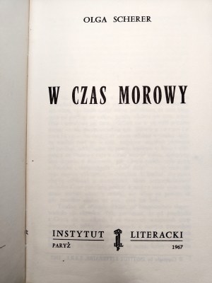 Scherer Olga - In the morose time - Paris 1967 [ Literary Institute ].