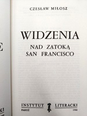 Czeslaw Milosz - Visions over the San Francisco Bay - Paris 1980 [ Literary Institute ].