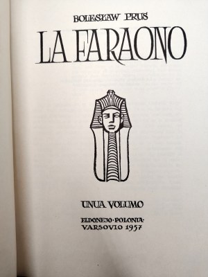 Prus Bolesław - Faraon - La Faraono - Edition in Esperanto, Warsaw 1957