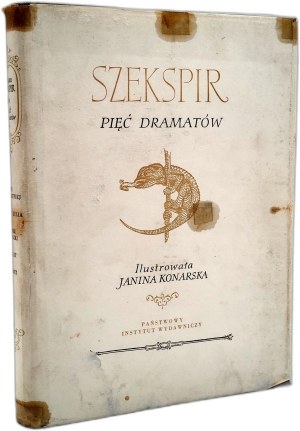 Shakespeare Wiliam - Five dramas - Warsaw 1955 [ Illustrations by Janina Konarska, First Edition ].
