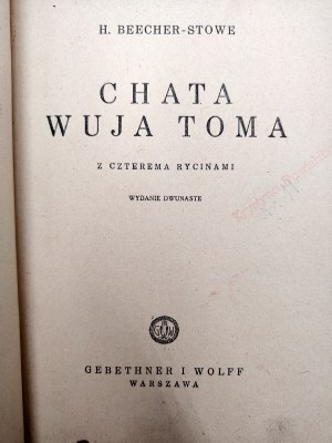 Beechner - Stowe H. - Uncle Tom's Cabin, Warsaw 1943 [ occupation edition ].