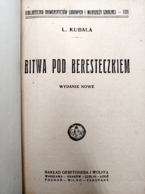 Kubala Ludwik - Battle of Beresteczko - Warsaw 1925