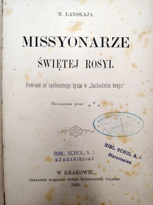Lanskaya N. - Missyonarze Svetej Rosyi, a novel from social life in the 