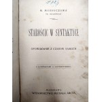 Mossoczowa M. ( Koliskówna M. ) - Starościc w syntaktyce - opowiadanie z czasów saskich, Warszawa 1911