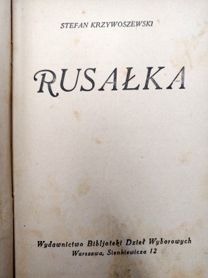 Krzywoszewski Stefan - Rusalka - Warsaw ca. 1920