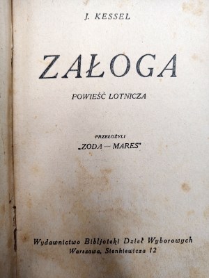 Kessel J. - Crew - aviation novel - Warsaw ca. 1920 [ aviation ].