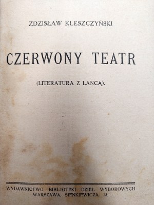 Kleszczyński Zdzisław - Red Theatre - Warsaw ca. 1920