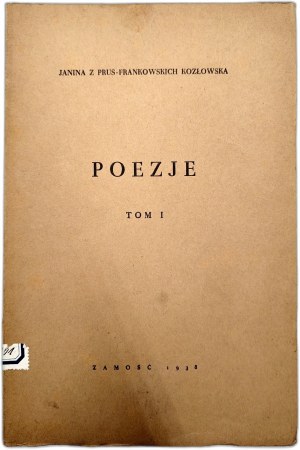 Janina née Prus - Frankowska Kozlowska - Poetry - Zamosc 1938