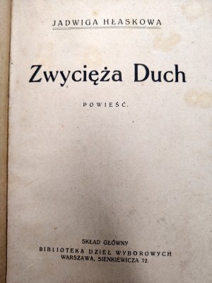 Hłaskowa Jadwiga - The spirit wins - Warsaw ca. 1920.