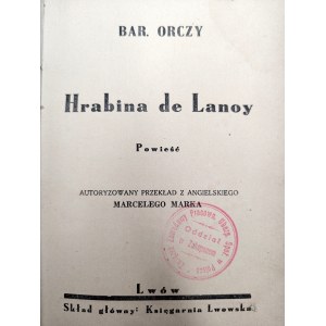 Bar. Orczy - Hrabina de Lanoy - Lwów ca. 1925