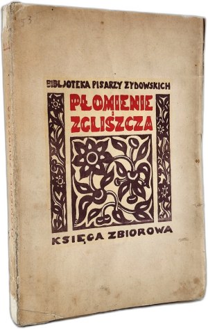 [Jewish Library ] Collected Book - Flames and Ruins, Warsaw 1925 [ cover proj. J. Tykociński ].