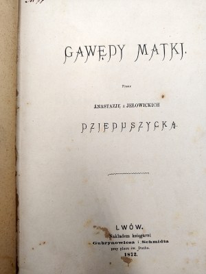 Dzieduszycka Anastasia - Gawędy matki - Lviv 1872