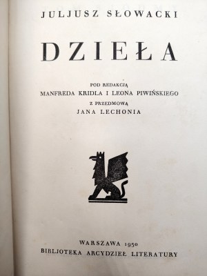 Słowacki Juliusz - Works - edited by Leon Piwoński, Warsaw 1931 [ Balladyna, Mazepa ].