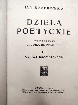 Kasprowicz Jan - Poetic Works - Lviv 1912