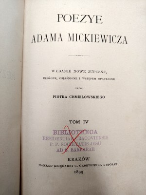 Mickiewicz Adam - Pan Tadeusz - Krakow 1899
