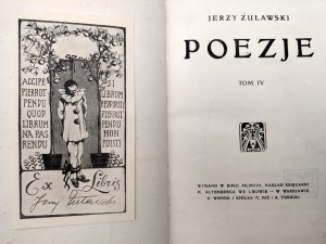 Zulawski Jerzy - Poetry - Volume IV , Lviv 1908 [ Ekslibris of the author].