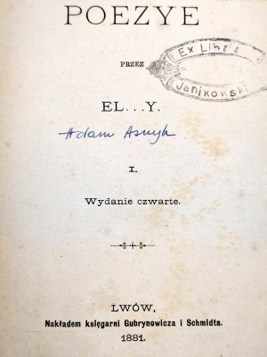 Asnyk Adam - Poems, Volumes I-III - Lviv 1880/81