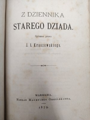 Kraszewski Jozef Ignacy - Daimon; From the diary of an old grandfather, Lviv 1879 [ First edition ].