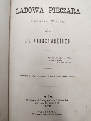 Kraszewski Jozef Ignacy - Ladowa Pieczara - a rural picture, Lviv 1872