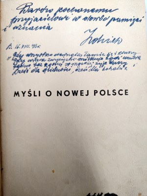 Skwarczyński Adam - Myśli o nowej Polsce, Warsaw 1934