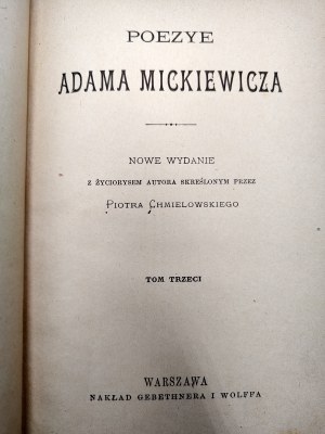 Mickiewicz Adam - Pan Tadeusz , Warsaw 1888