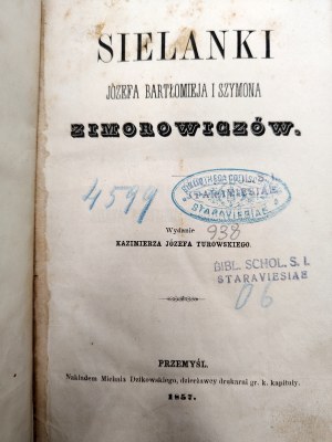 Ziemorowicz Józef , Bartłomiej , Szymon - Sielanki - Przemyśl 1857