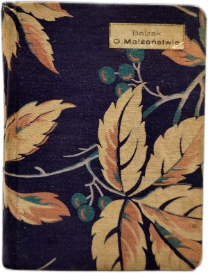 Balzac - On Marriage - Warsaw 1924 [ Sapho Library - miniature ].