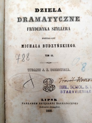 Schiller Friedrich - Dramatic works - Leipzig 1850