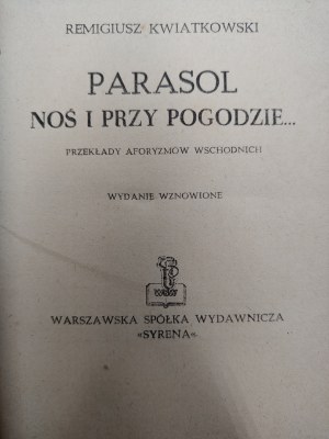 Kwiatkowski Remigiusz - Umbrella carry and weather - Warsaw 1947 [ cover Edmund Bartłomiejczyk ].
