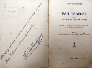Mickiewicz Adam - Pan Tadeusz - edition on the occasion of the 100th anniversary of the first printing.