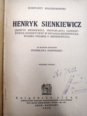 Wojciechowski Konstanty - Henryk Sienkiewicz - Lwów 1925