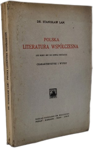 Lam Stanislaw - Polish Contemporary Literature ( 1897 - 1924), Poznań 1924