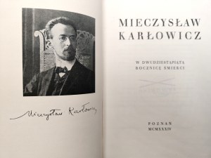 Mieczyslaw Karlowicz on the twentieth anniversary of his death, Poznan 1934