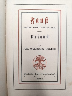 Goethe - Faust - Berlin ca. 1920