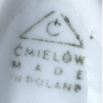 proj. Franciszek KALFAS (1898 - 1968), Figurka Pan Twardowski na kogucie, Zakłady Porcelany Stołowej Cmielów