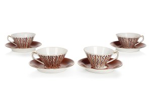 Set of 4 cups with saucers, Cooperative of Folk and Artistic Industry 