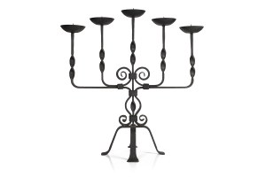 Five-branched candle holder - metalwork