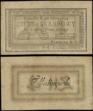 Poland, 4 Polish zlotys, 4.09.1794