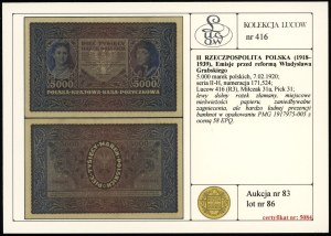 Poland, 5,000 Polish marks, 7.02.1920