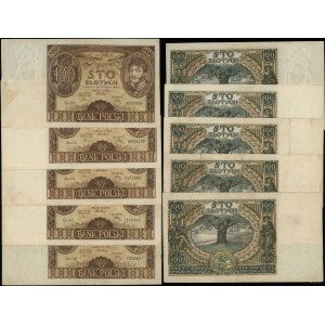 Polska, zestaw: 5 x 100 złotych, 9.11.1934