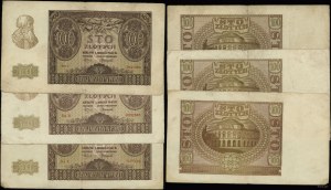 Poland, set: 3 x 100 zloty, 1.03.1940