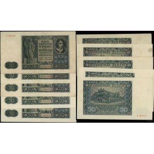 Polska, zestaw: 5 x 50 złotych, 1.08.1941