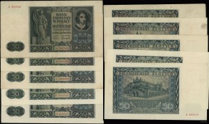Poland, set: 5 x 50 zloty, 1.08.1941