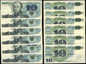 Poland, set: 6 x 10 gold, 1.06.1982