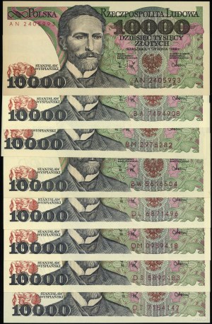 Poland, set: 8 x 10,000 zlotys, 1.12.1988