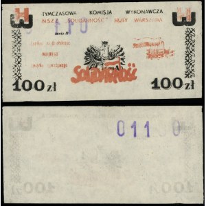 Polska, 100 złotych TKW NSZZ SOLIDARNOŚĆ, Warszawa