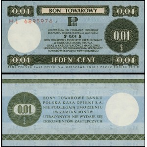 Polska, bon na 1 cent (0.01 dolara), 1.10.1979