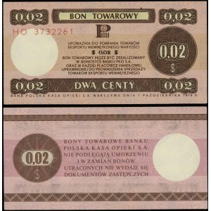 Polska, bon na 2 centy (0.02 dolara), 1.10.1979