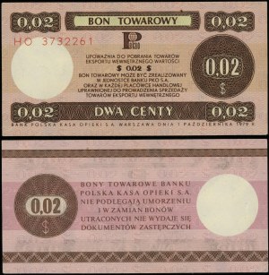 Poland, voucher for 2 cents ($0.02), 1.10.1979