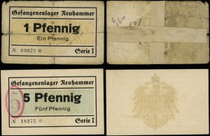 Swietoszow, set of 2 vouchers: 1 fenig and 5 fenig, no date